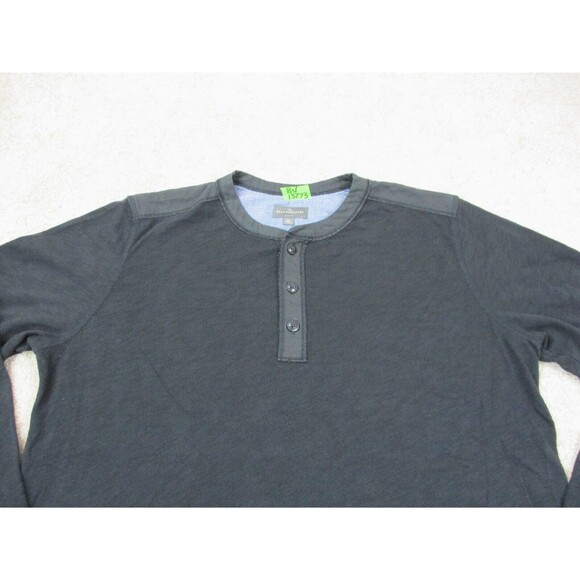 LL Bean Shirt Mens Extra Large XL Slim Black Cotton Henley Casual Pullover * - Picture 3 of 12